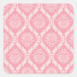 two pink and cream elegant damask sticker