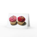 Two Pink Cupcakes Cards