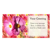 Two Pink Flowers Custom Card Photo Cards