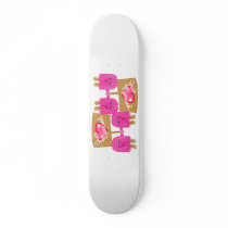 Two pink Just Married Skate Boards
