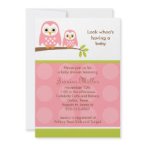 Two Pink Owls Baby Shower Invitations