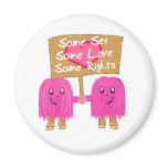 Two Pink Same Love Refrigerator Magnets