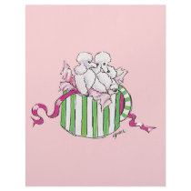 Two Poodles in a Hatbox Retro Art Print