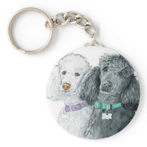 Two Poodles Keychain