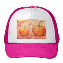 two pumpkins trucker hat