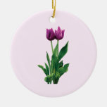 Two Purple Tulips Christmas Tree Ornament