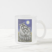 Two raccoons madly in love coffee mug