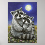 Two raccoons madly in love print