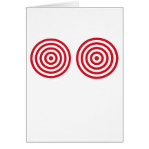 two red bulls eyes greeting cards