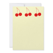 Two Red Cherries. Custom Invitations