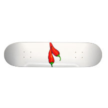 Two Red Chili Peppers on Side Skate Boards