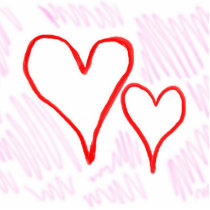 Two red hearts design, love or Valentine's Photo Cut Outs