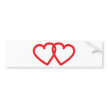 two red hearts icon bumper sticker