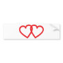two red hearts icon bumper sticker