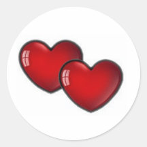 Two red hearts sticker