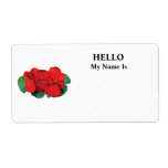Two Red Impatiens Shipping Labels