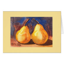 Two Ripe Yellow Pears Greeting Card