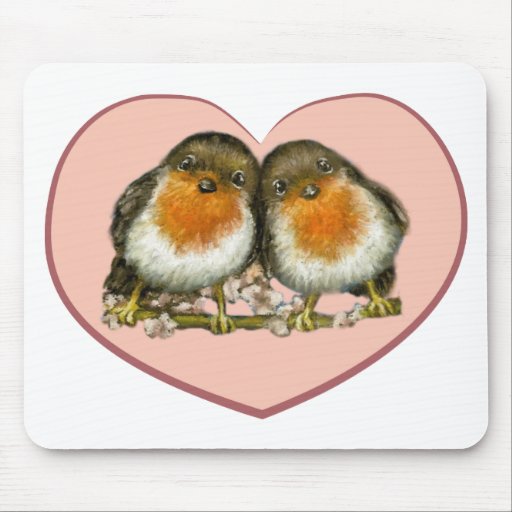 Two robins mouse mat