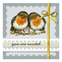 two robins personalized invitations