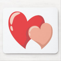 Two Romantic Love Hearts Mouse Pads