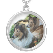 Two Sable Rough Collies Pendants