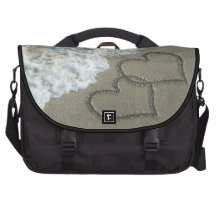 Two Sand Hearts on the Beach Bags For Laptop
