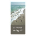 Two Sand Hearts on the Beach, Romantic Ocean rack cards