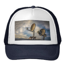 Two Satellite Dishes in the Sky Mesh Hats