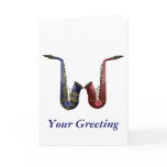 Two Saxes Greeting Card