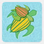 Two Sea Turtles Square Stickers