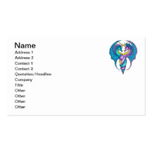 Two Seahorse Dragons Sketched in Blue and Purple Business Card