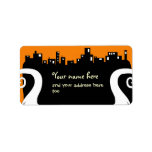 Two side ghosts Halloween address label labels