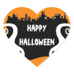 Two side ghosts Halloween sticker stickers