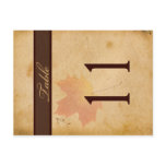 Two Sided Autumn Leaves on Aged Paper Table Number Postcards