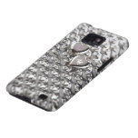Two Silver Hearts on Studded Background Samsung Galaxy S2 Case