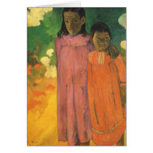 Two Sisters by Gauguin, Vintage Impressionism Art Greeting Cards