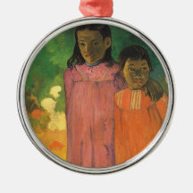Two Sisters by Gauguin, Vintage Impressionism Art Ornaments