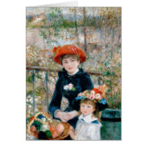 Two Sisters on Terrace, Pierre-Auguste Renoir Greeting Card