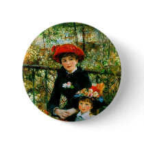 Two Sisters (On the Terrace) by Pierre Renoir Pinback Buttons
