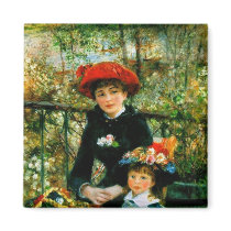 Two Sisters (On the Terrace) by Pierre Renoir Fridge Magnets