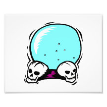 two skulls scrying ball graphic photograph