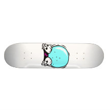 two skulls scrying ball graphic skate decks