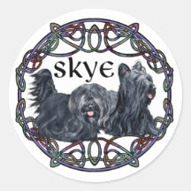 Two Skye Terriers in Celtic Circle Sticker