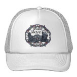Two Skye Terriers in Celtic Circle Trucker Hats