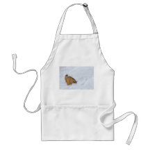 two snowy logs apron