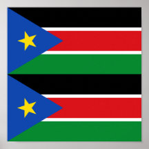 TWO South Sudan National Flag Print