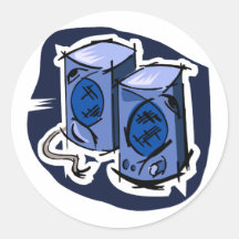 Two Speakers Graphic, Blue Version Sticker