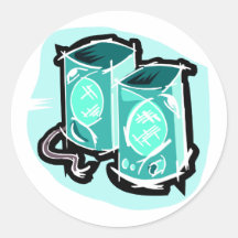 Two Speakers Graphic Teal Version Sticker