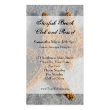 Two Starfish in the Sand, Beach Wedding Business Card Templates