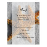 Two Starfish & Sand, Beach Wedding RSVP Reply Card Post Card